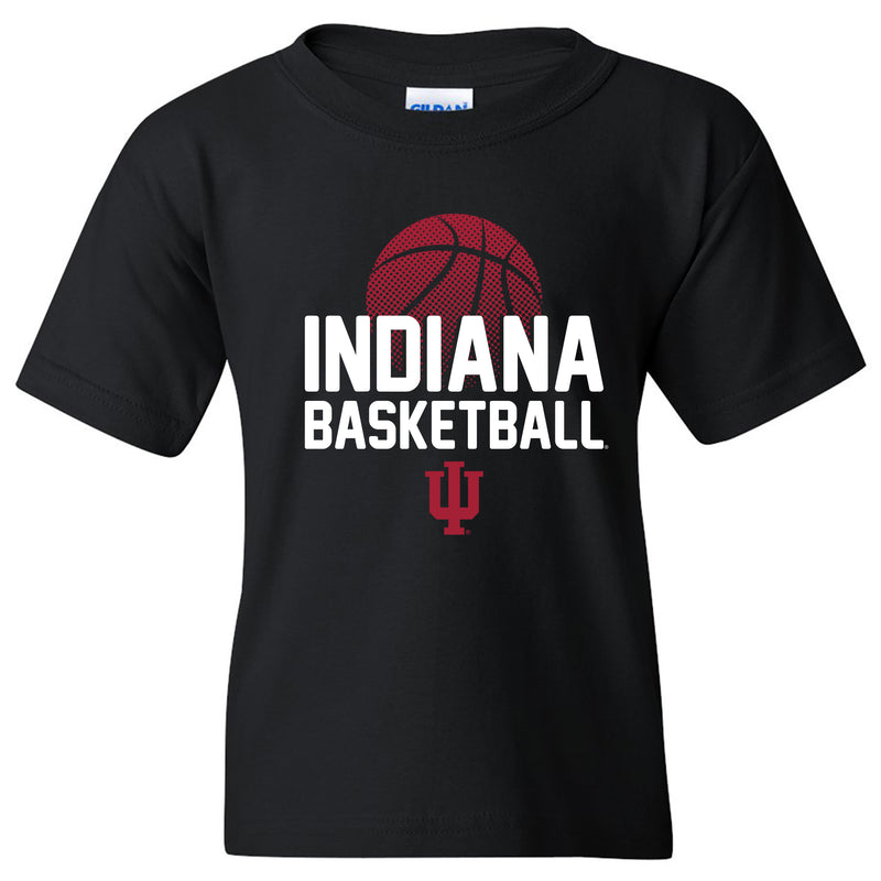 Indiana University Hoosiers Basketball Flux Basic Cotton Youth Short Sleeve T Shirt - Black