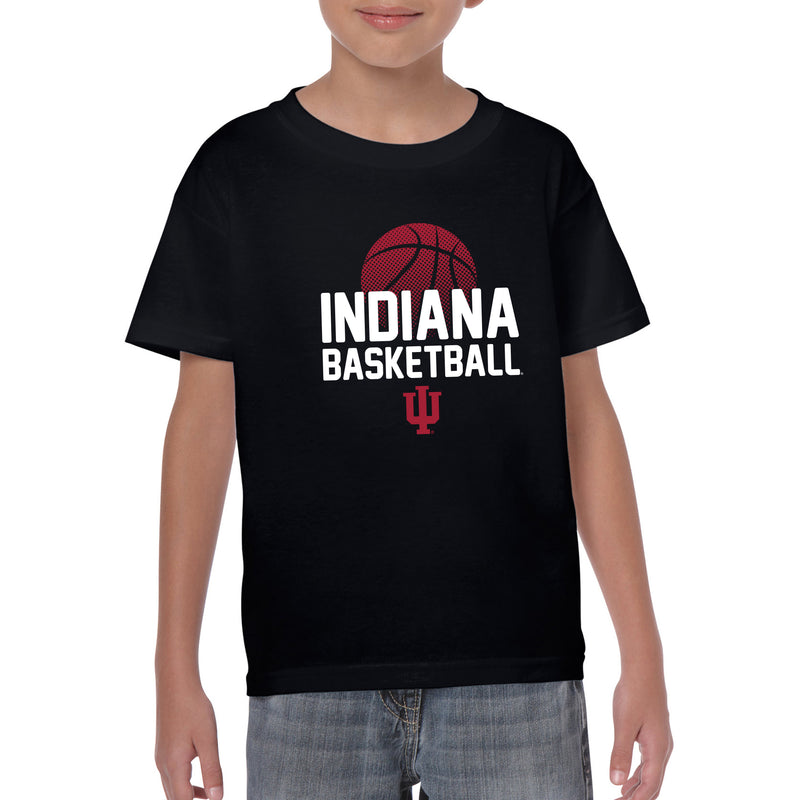 Indiana University Hoosiers Basketball Flux Basic Cotton Youth Short Sleeve T Shirt - Black