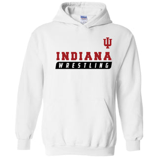 Indiana University Hoosiers Wrestling Slant Heavy Blend Hoodie - White