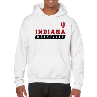 Indiana University Hoosiers Wrestling Slant Heavy Blend Hoodie - White