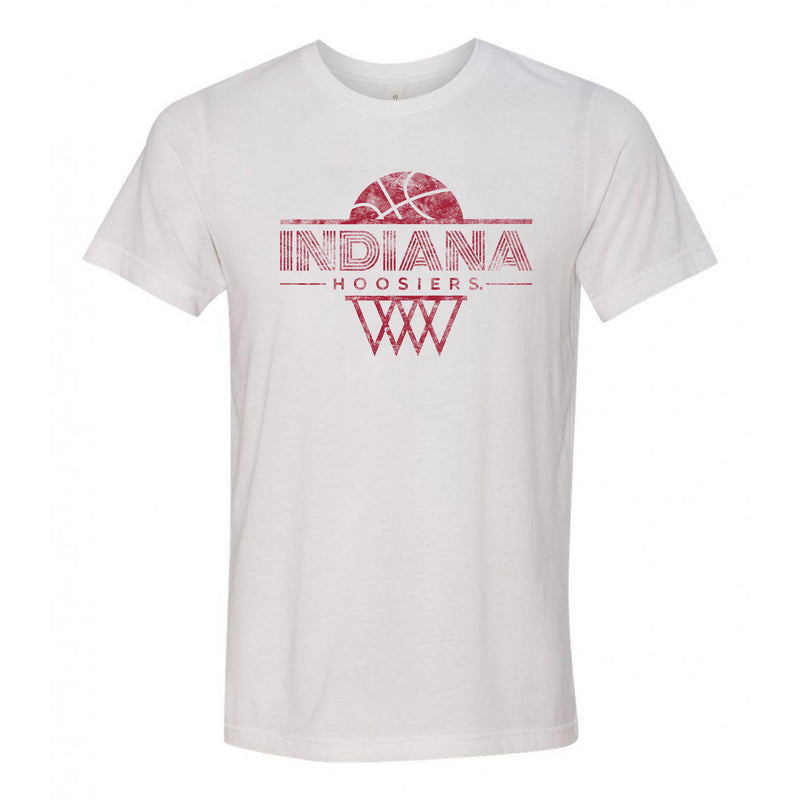 Indiana University Hoosiers Oblique Hoop Canvas Triblend Short Sleeve T-Shirt - Solid White