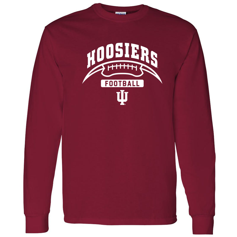 Indiana University Hoosiers Football Crescent Long Sleeve T Shirt - Cardinal