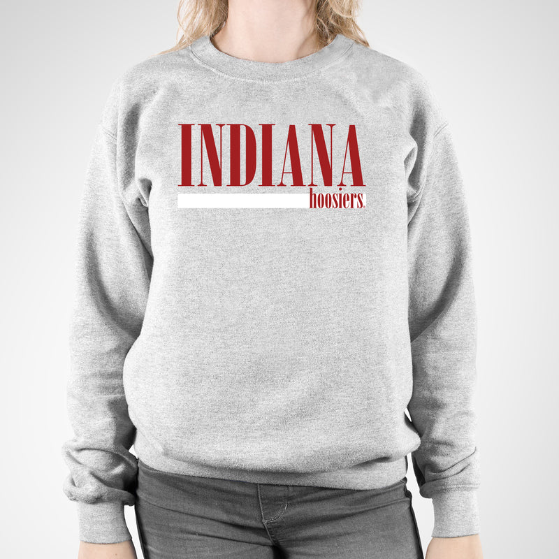 Indiana Hoosiers Boldline Crewneck Sweatshirt - Sport Grey