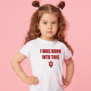 Indiana Hoosiers Born Into This Toddler T Shirt - White