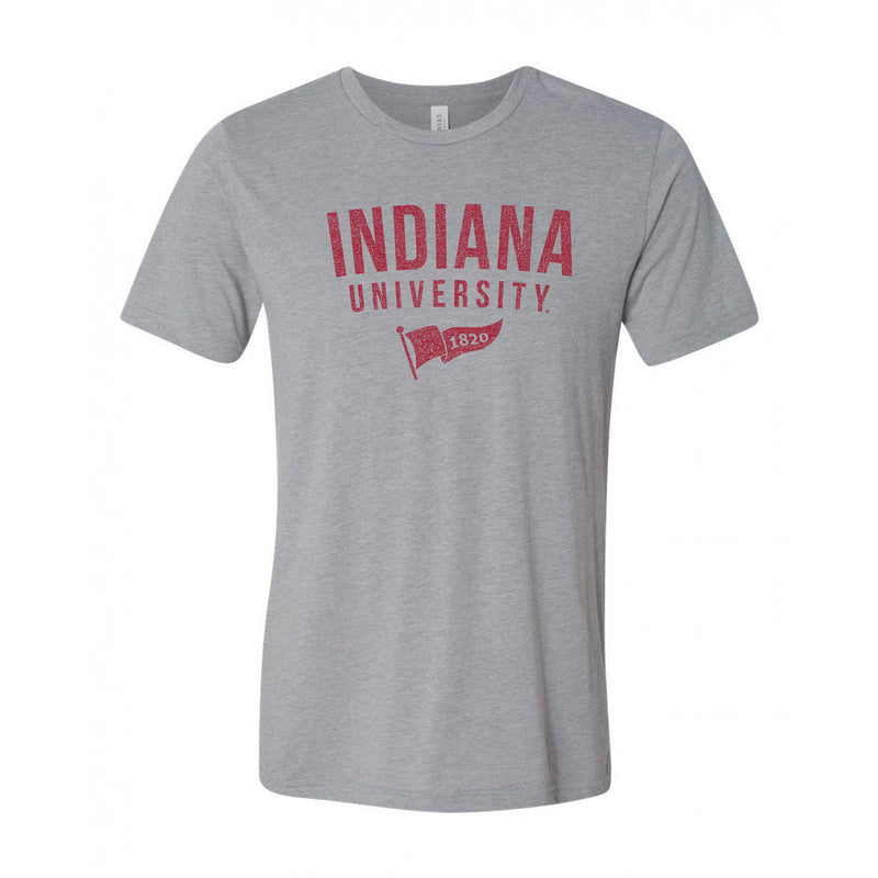 Indiana University Hoosiers 1820 Banner Canvas Short Sleeve Triblend T-Shirt - Athletic Grey