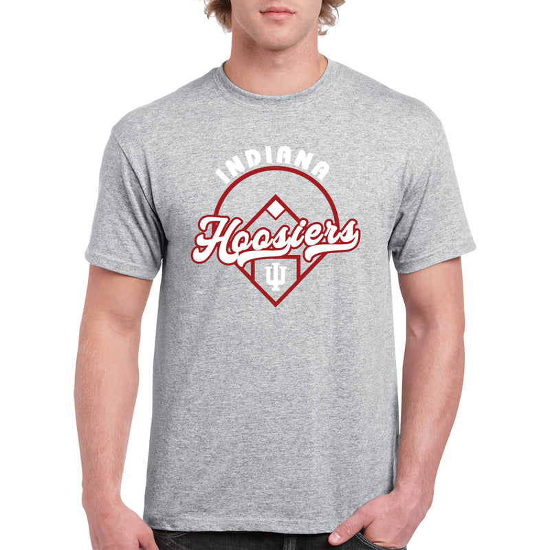 Indiana University Hoosiers Baseball Field T Shirt - Sport Grey
