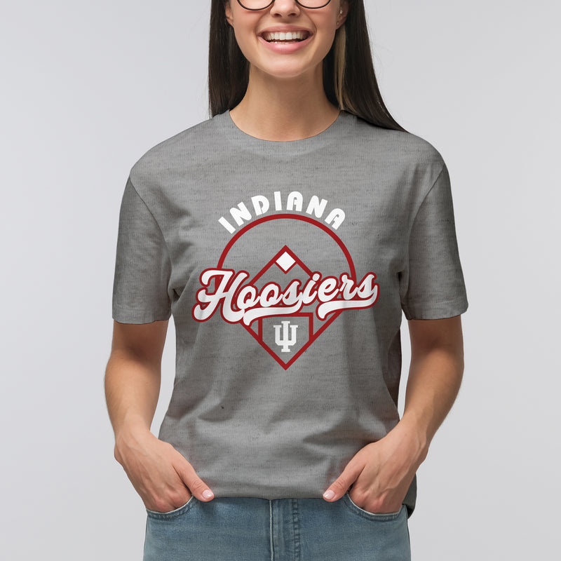 Indiana University Hoosiers Baseball Field T Shirt - Sport Grey