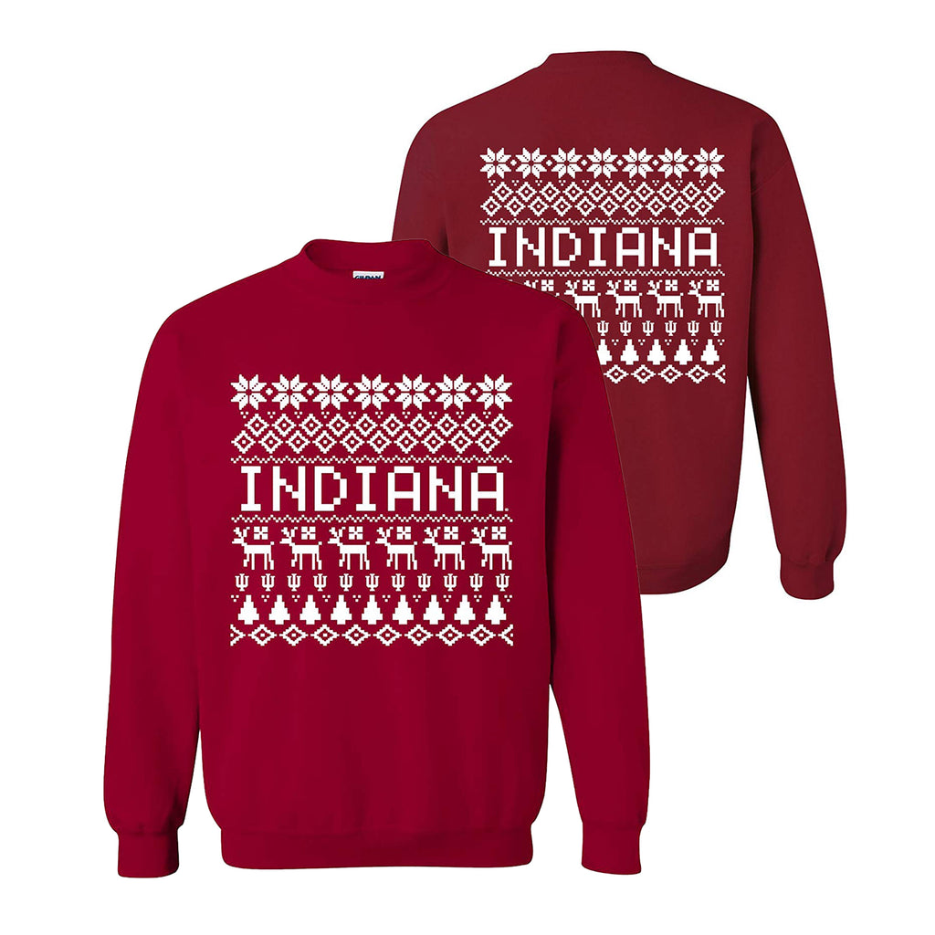 Indiana University Hoosiers Holiday Sweater Crewneck Sweatshirt - Card ...