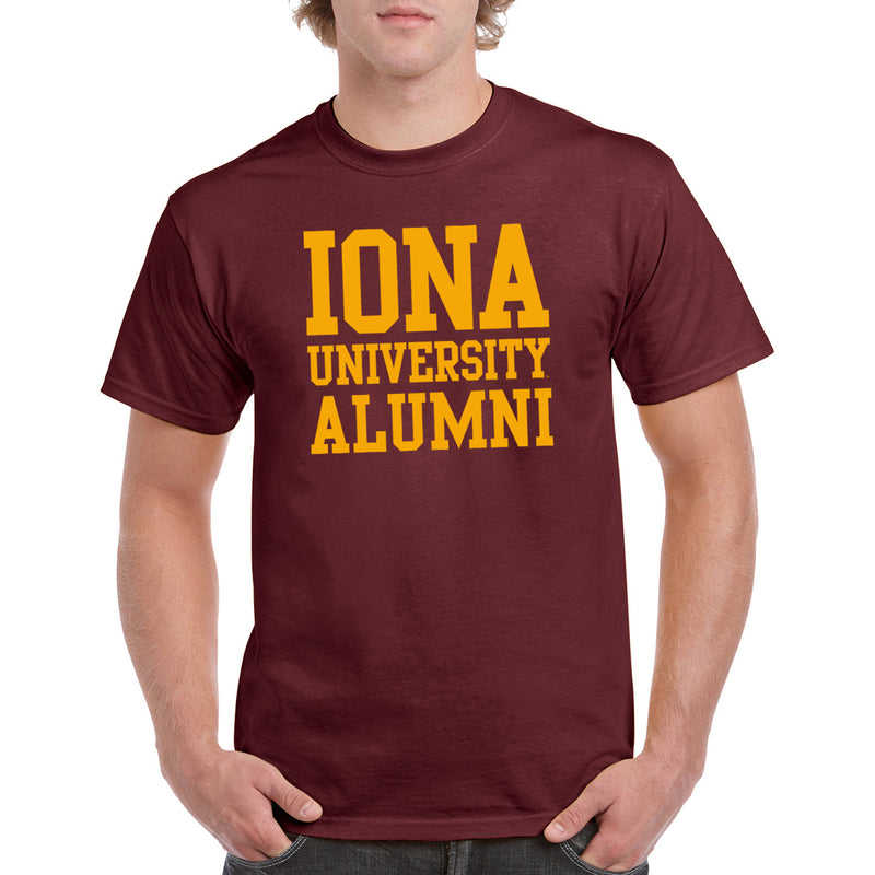 Iona University Gaels Alumni Basic Block Cotton Short Sleeve T Shirt - Maroon