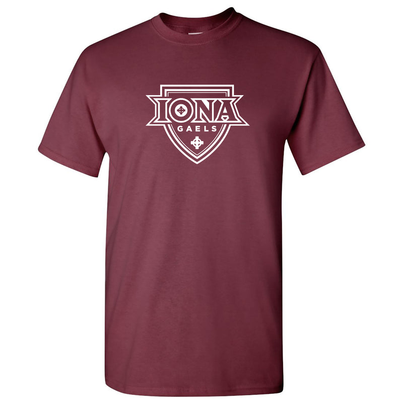 Iona University Gaels Primary Logo Basic Cotton Short Sleeve T Shirt - Maroon