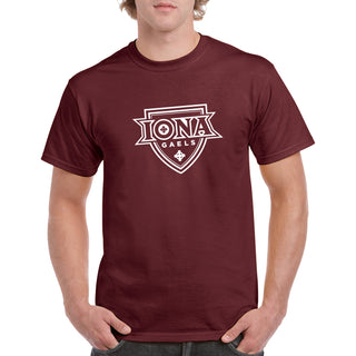 Iona University Gaels Primary Logo Basic Cotton Short Sleeve T Shirt - Maroon