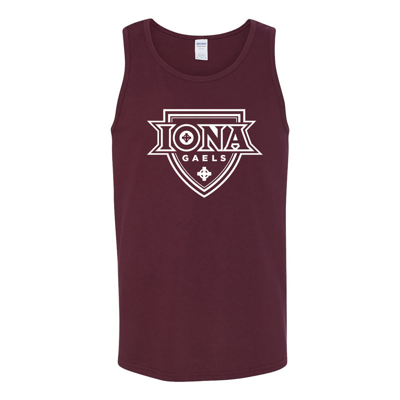 Iona University Gaels Primary Logo Heavy Cotton Tank Top - Maroon
