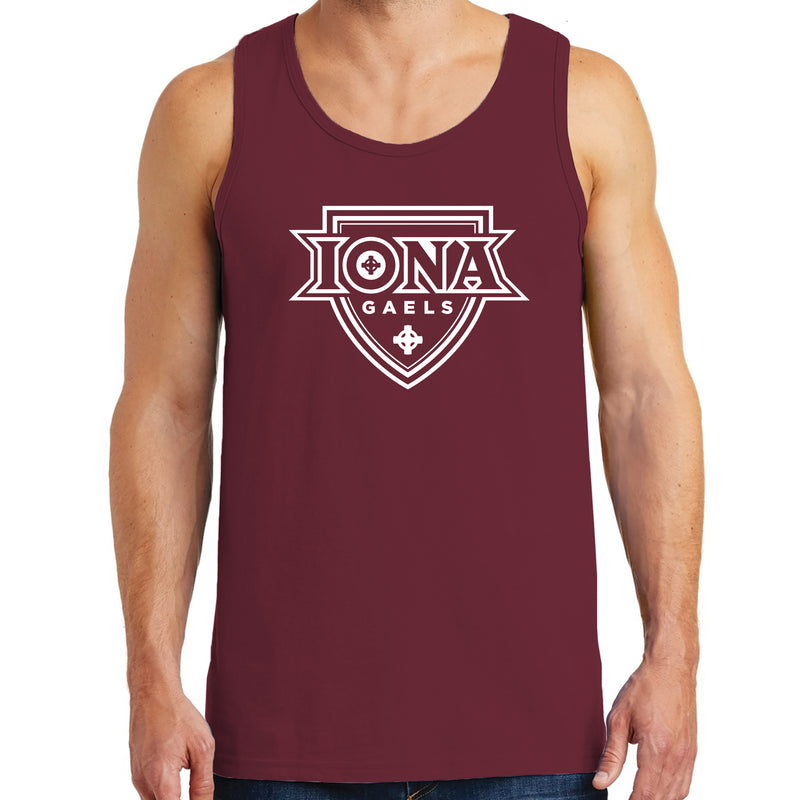 Iona University Gaels Primary Logo Heavy Cotton Tank Top - Maroon