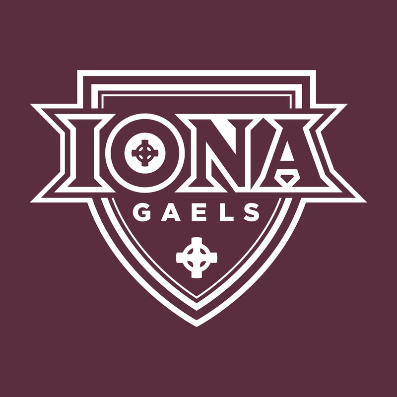 Iona University Gaels Primary Logo Heavy Blend Hoodie - Maroon