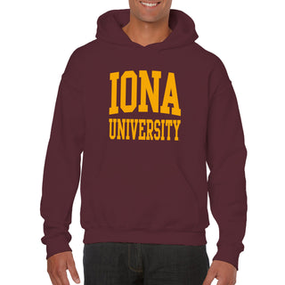 Iona University Gaels Front and Back Print Heavy Blend Hoodie - Maroon