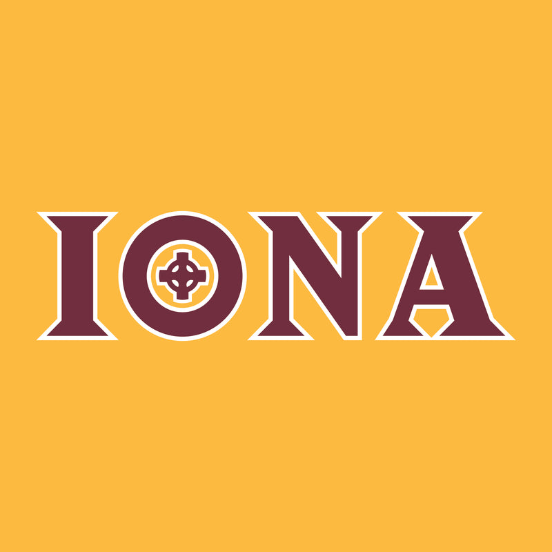 Iona University Gaels Secondary Logo Basic Cotton Long Sleeve T Shirt - Gold