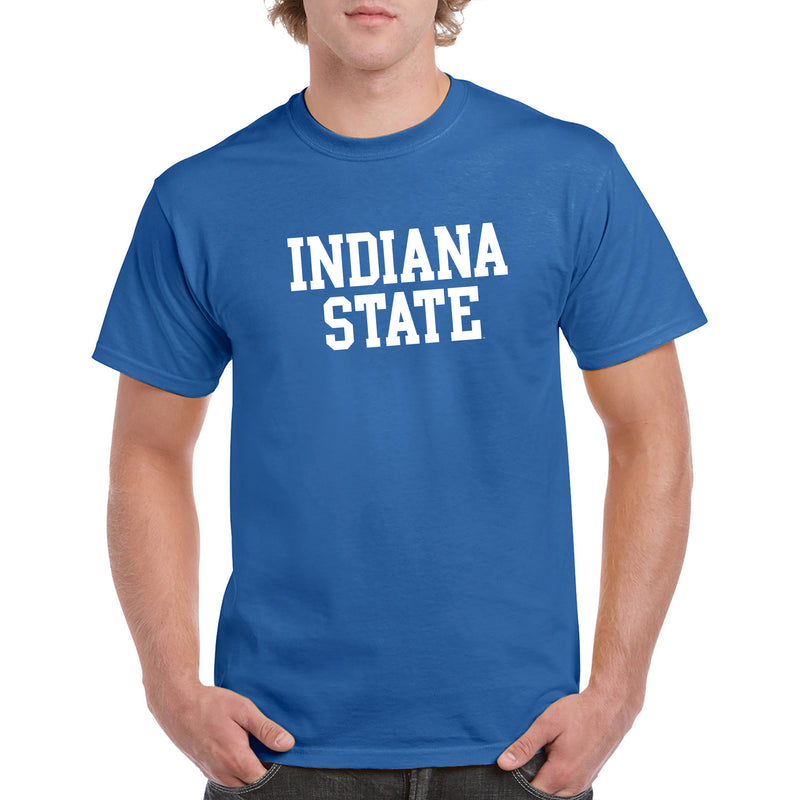 Indiana State University Sycamores Basic Block Short Sleeve T Shirt - Royal