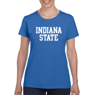 Indiana State University Sycamores Basic Block Women's T Shirt - Royal