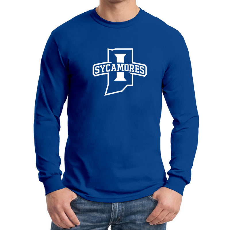 Indiana State University Sycamores Primary Logo Long Sleeve T Shirt - Royal