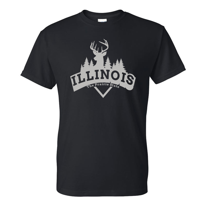 Illinois Deer Arch T-Shirt - Black
