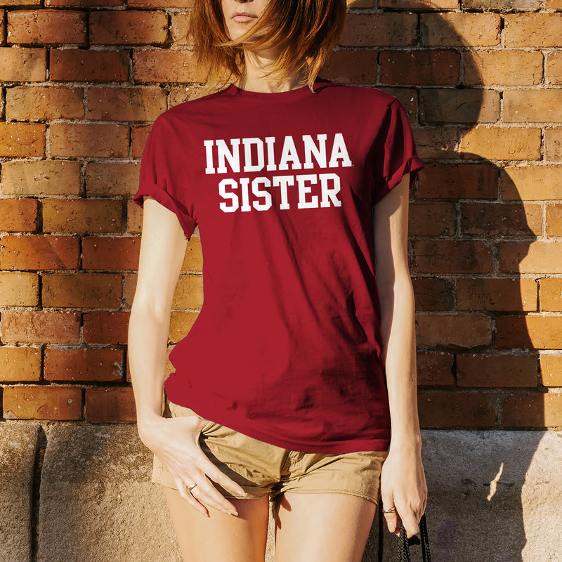 Indiana University Hoosiers Basic Block Sister Premium T-Shirt - Cardinal