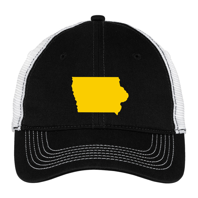Iowa Outline Hat - Black/White