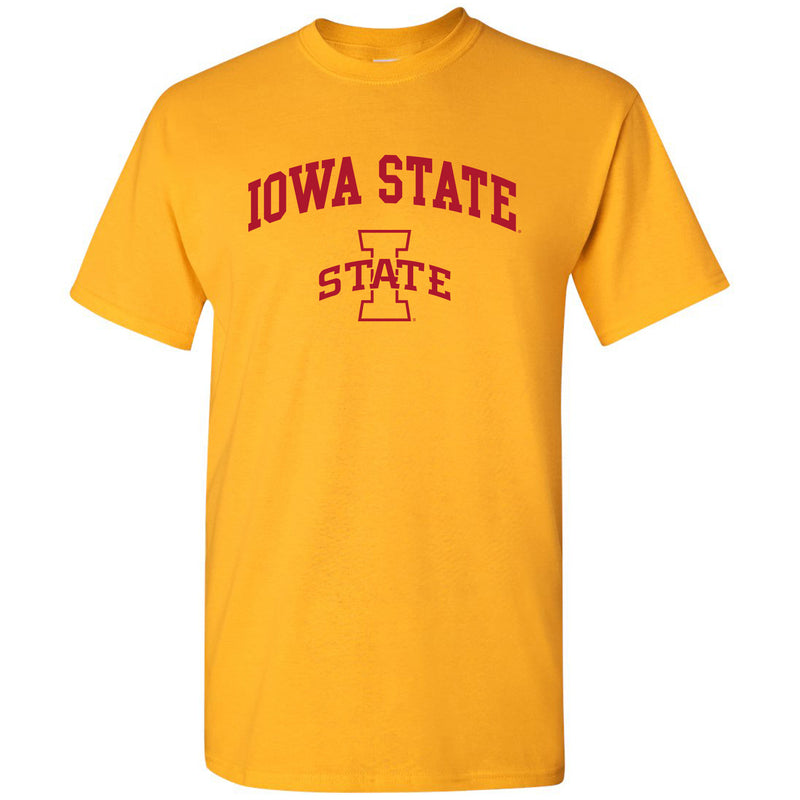 Iowa State University Cyclones Arch Logo Short Sleeve T Shirt - Gold