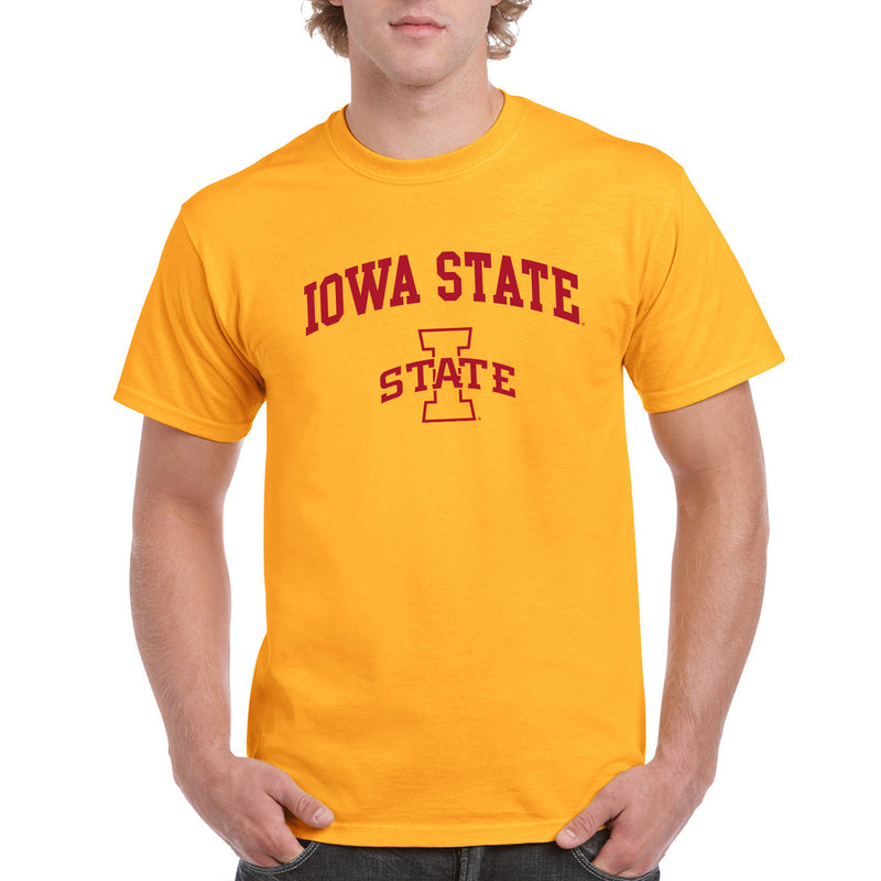 Iowa State University Cyclones Arch Logo Short Sleeve T Shirt - Gold