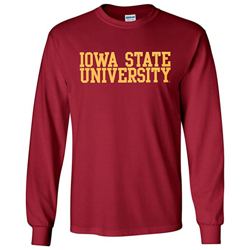 Iowa State University Cyclones Basic Block Long Sleeve T Shirt - Cardinal