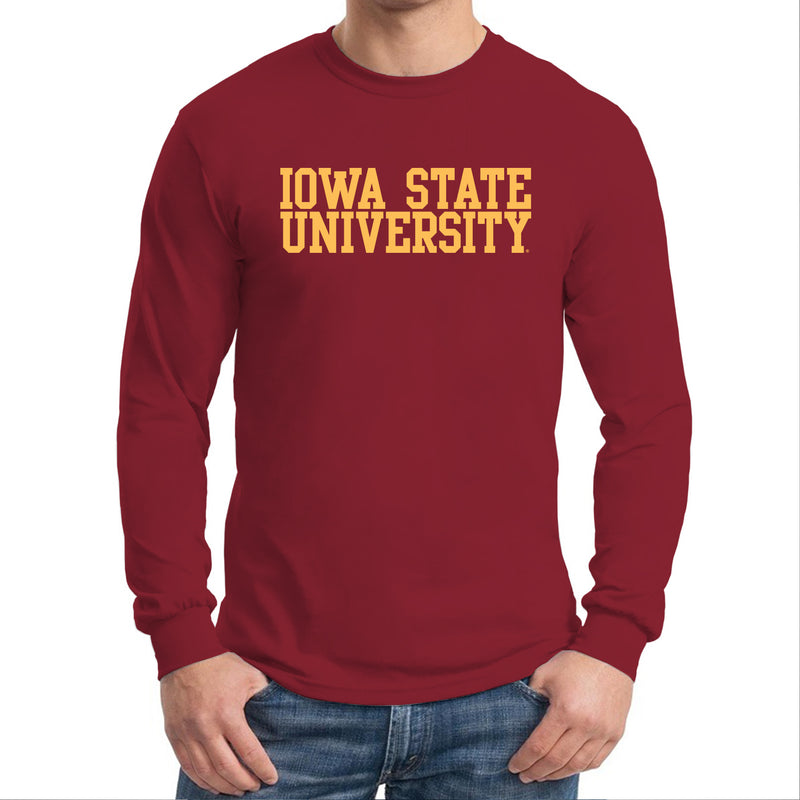 Iowa State University Cyclones Basic Block Long Sleeve T Shirt - Cardinal