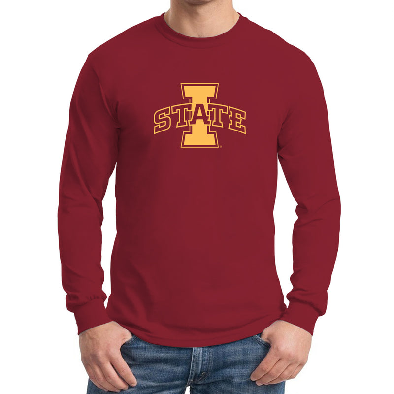 Iowa State University Cyclones Logo Long Sleeve T Shirt - Cardinal