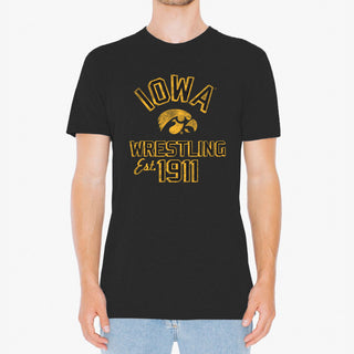 Iowa Hawkeyes Wrestling Est 1911 Triblend T-Shirt - Vintage Black