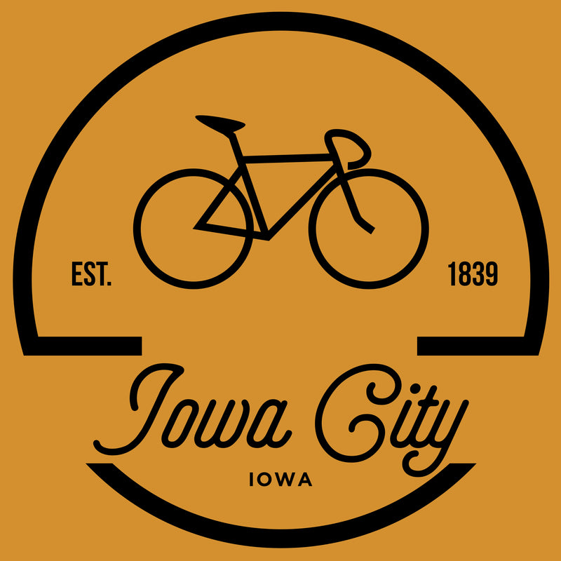 Iowa City Bike Logo - Antique Gold