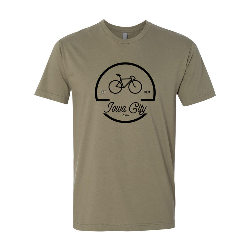 Iowa City Bike Logo Short Sleeve T Shirt - Light Olive