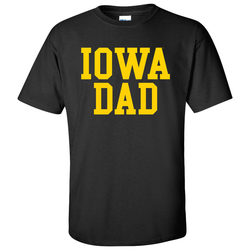 University of Iowa Hawkeyes Basic Block Dad Short Sleeve T Shirt - Black