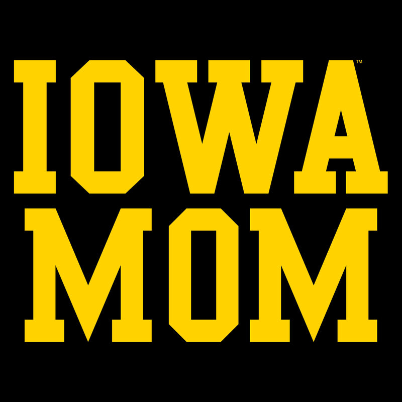 University of Iowa Hawkeyes Basic Block Mom Short Sleeve T Shirt - Black