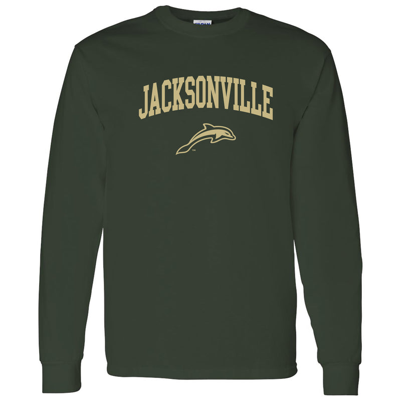 Jacksonville University Dolphins Arch Logo Cotton Long Sleeve T-Shirt - Forest