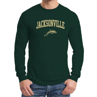 Jacksonville University Dolphins Arch Logo Cotton Long Sleeve T-Shirt - Forest