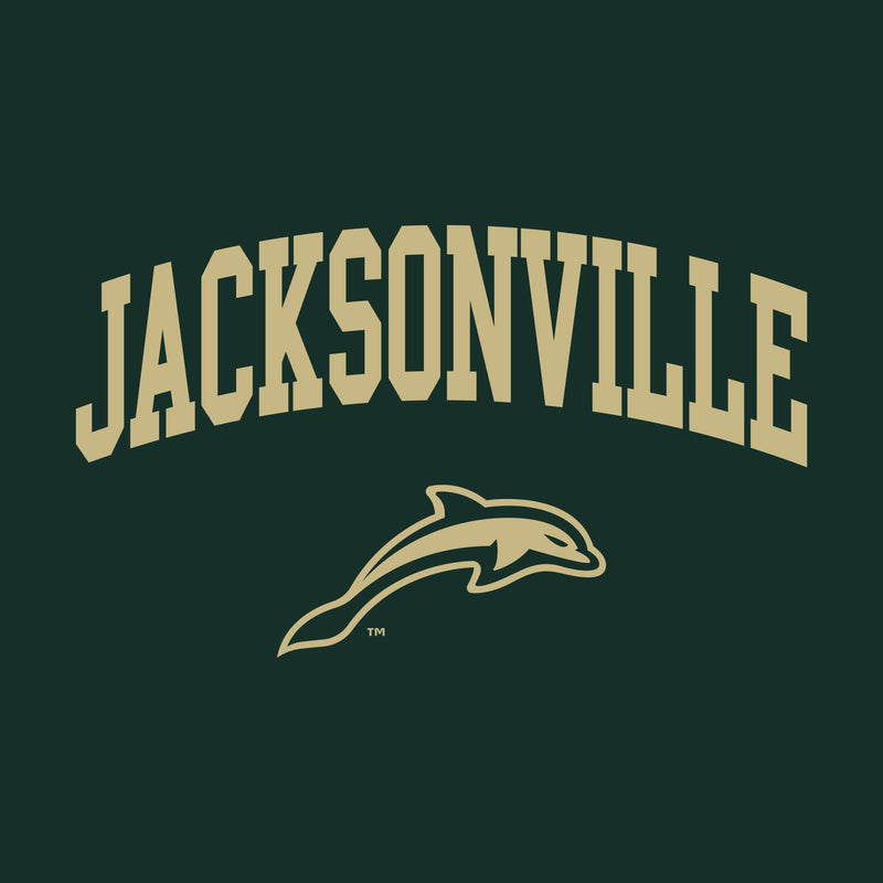 Jacksonville University Dolphins Arch Logo Cotton Hoodie - Forest