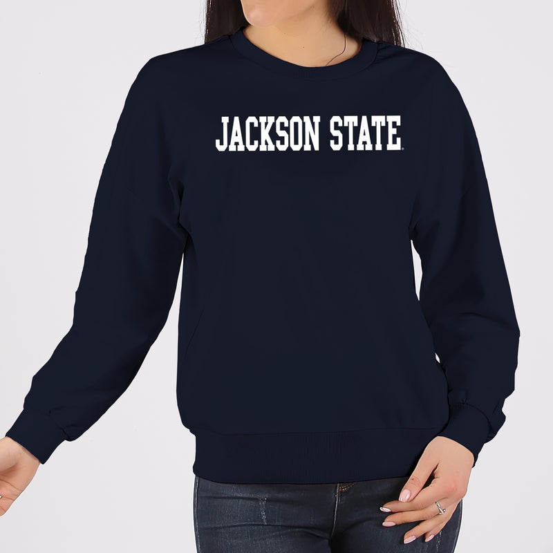 Jackson State Tigers Basic Block Crewneck Sweatshirt - Navy