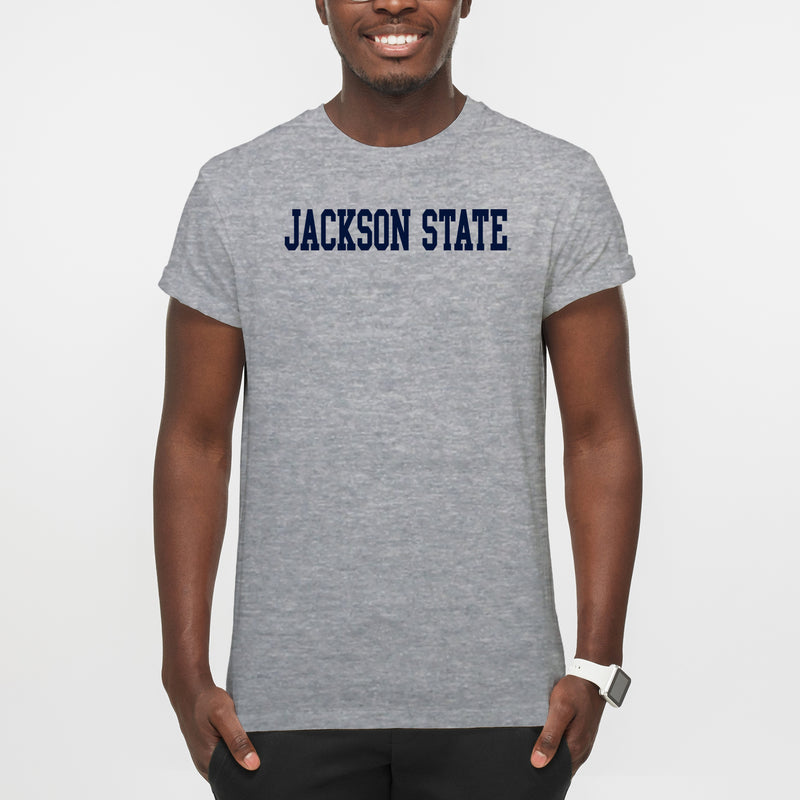 Jackson State Tigers Basic Block T Shirt - Sport Grey