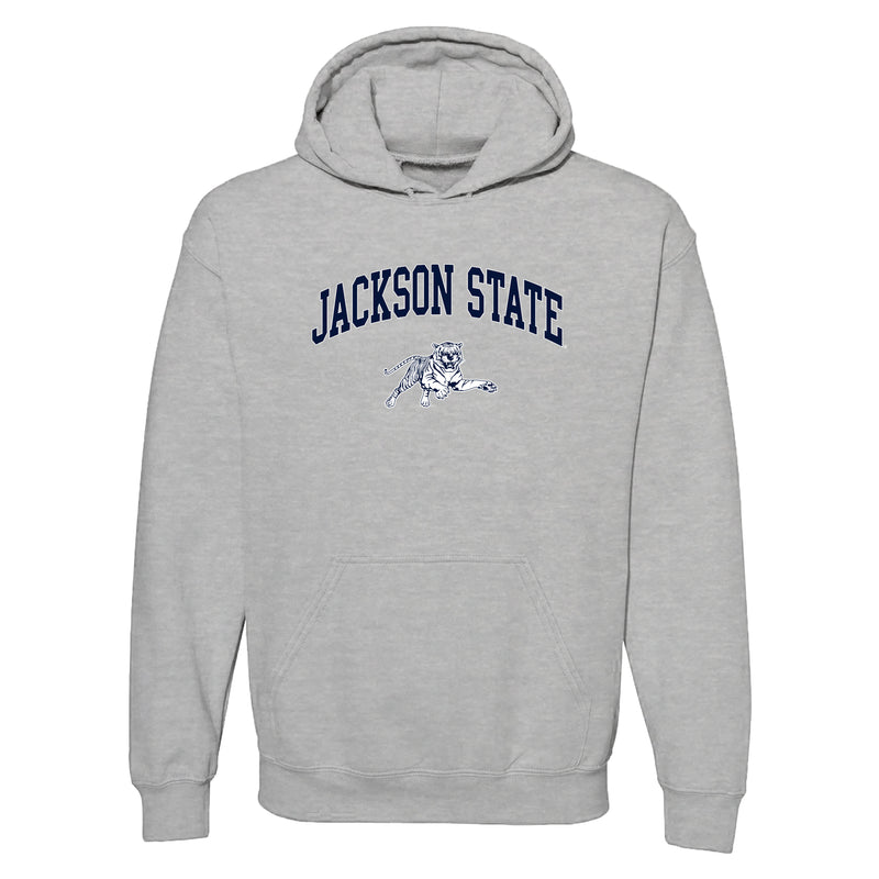 Jackson State Tigers Arch Logo Hoodie - Sport Grey