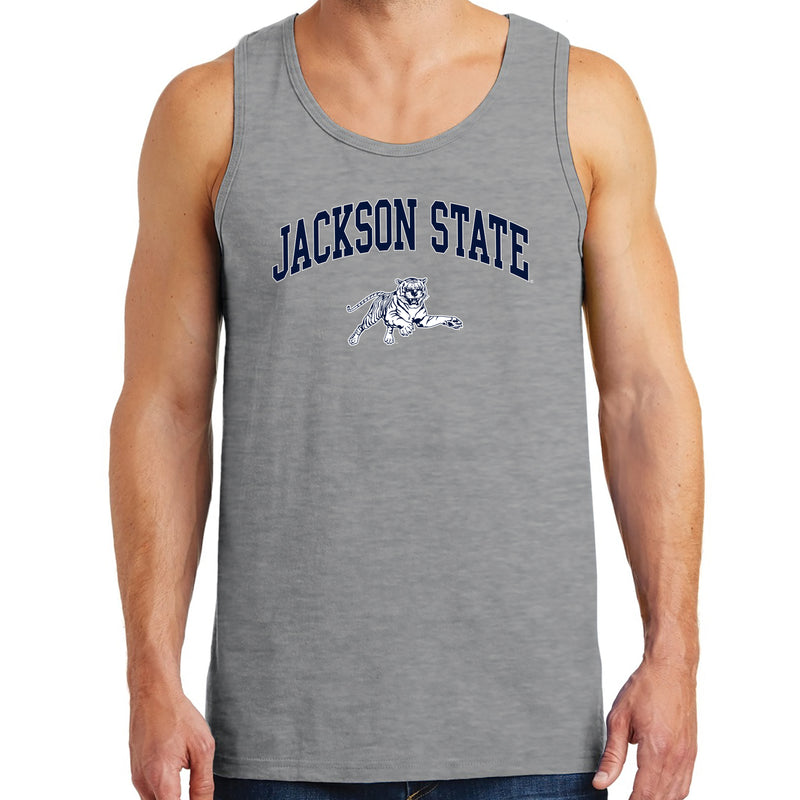 Jackson State Tigers Arch Logo Tank Top - Sport Grey