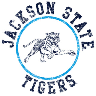 Jackson State Tigers Distressed Circle Logo Long Sleeve T Shirt - White