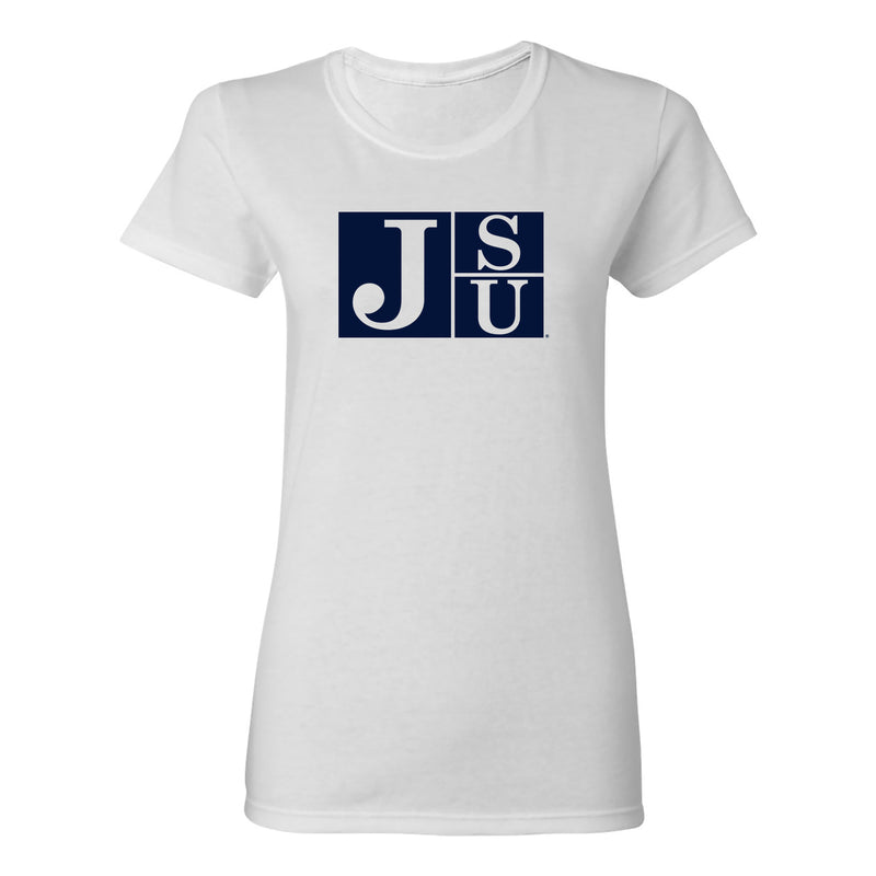 Jackson State Tigers Primary Logo Womens T Shirt - White