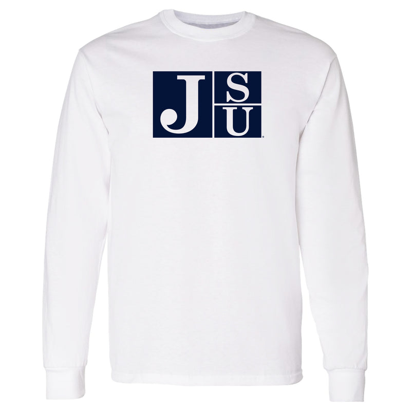Jackson State Tigers Primary Logo Long Sleeve T Shirt - White