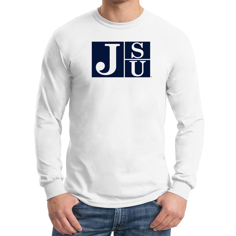 Jackson State Tigers Primary Logo Long Sleeve T Shirt - White
