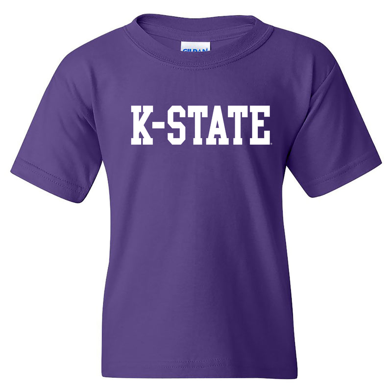 Kansas State University Wildcats Basic Block Cotton Youth T-Shirt - Purple