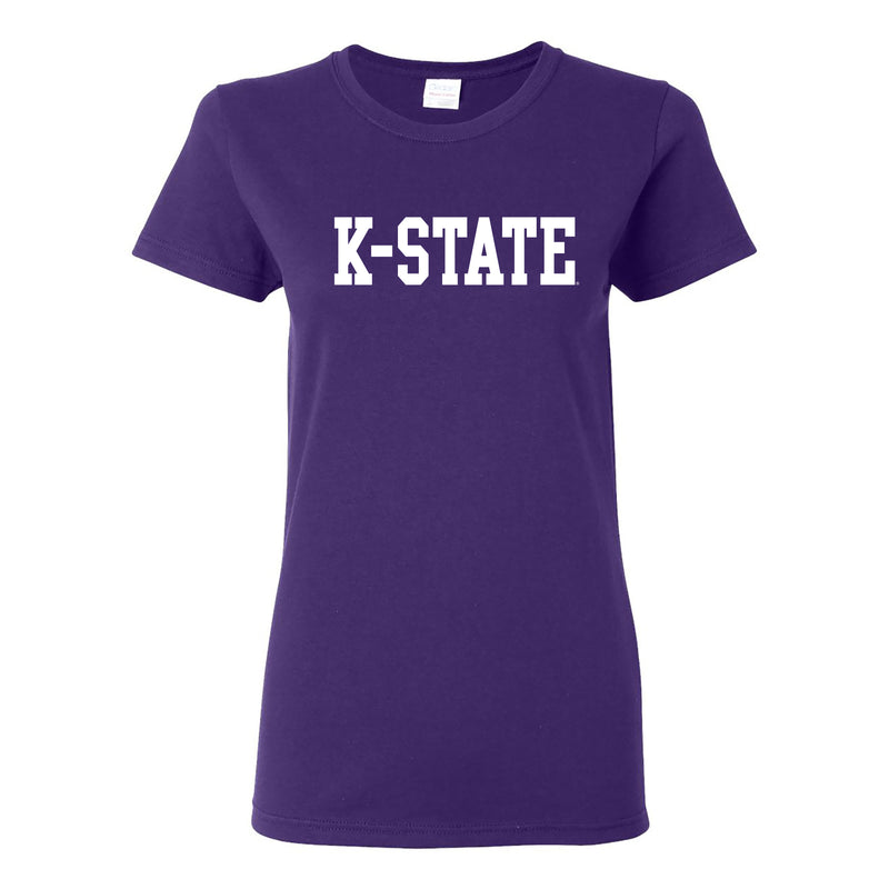Kansas State University Wildcats Basic Block Cotton Womens T-Shirt - Purple