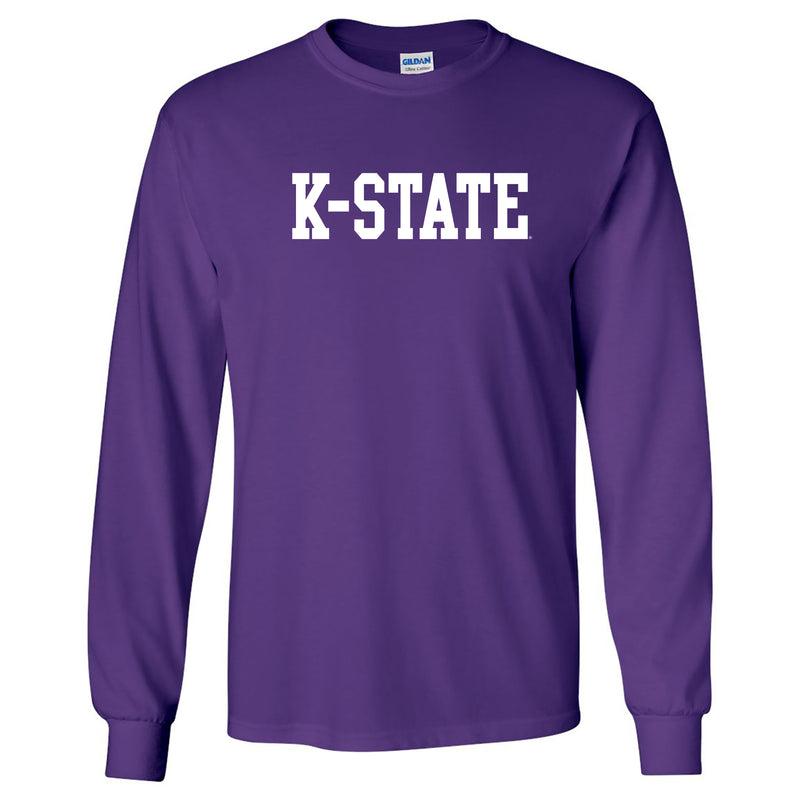 Kansas State University Wildcats Basic Block Cotton Long Sleeve T-Shirt - Purple